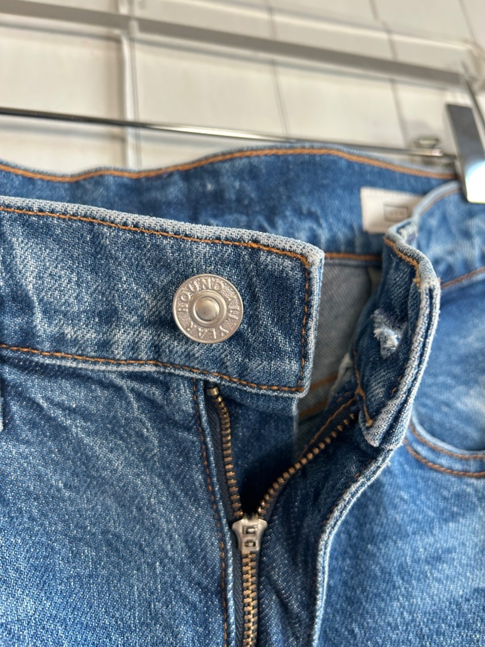 AYR size 27S The Secret Sauce Jeans blue medium wash straight loose leg FLAWED - Picture 11 of 11
